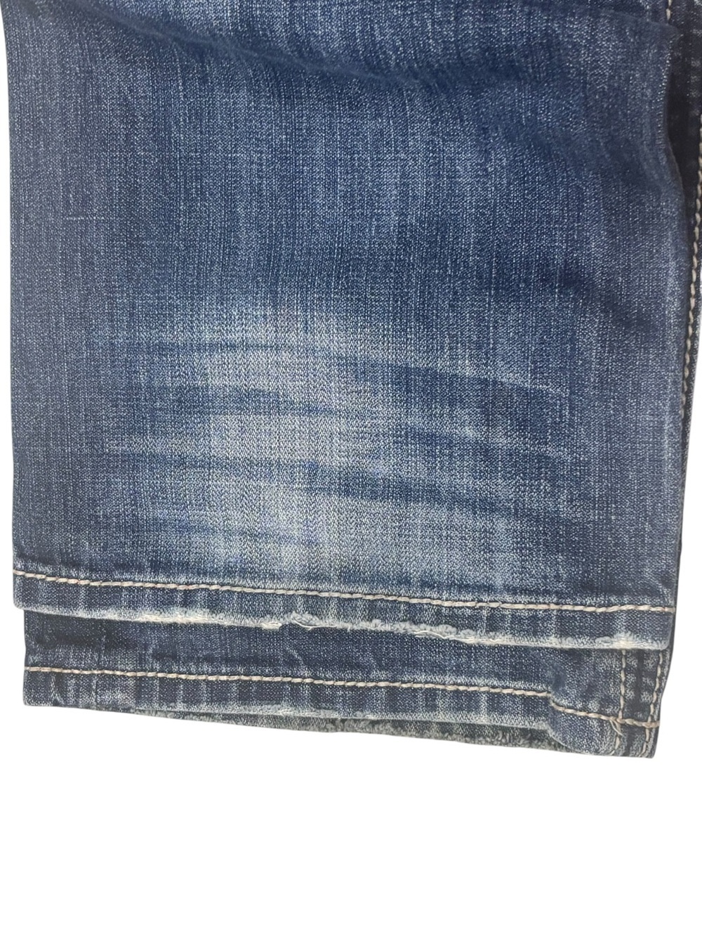 Rock Revival Mick Boot Jeans Men’s 31 Distressed Dark Wash Embroidered Pocket - Picture 4 of 6